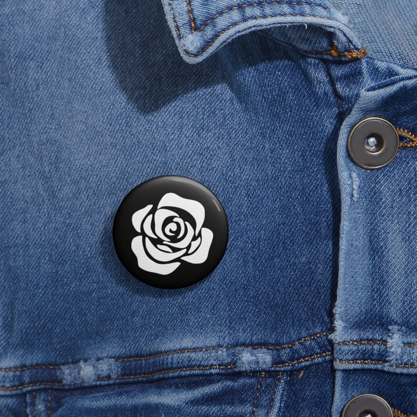 Death of Death White Rose Button